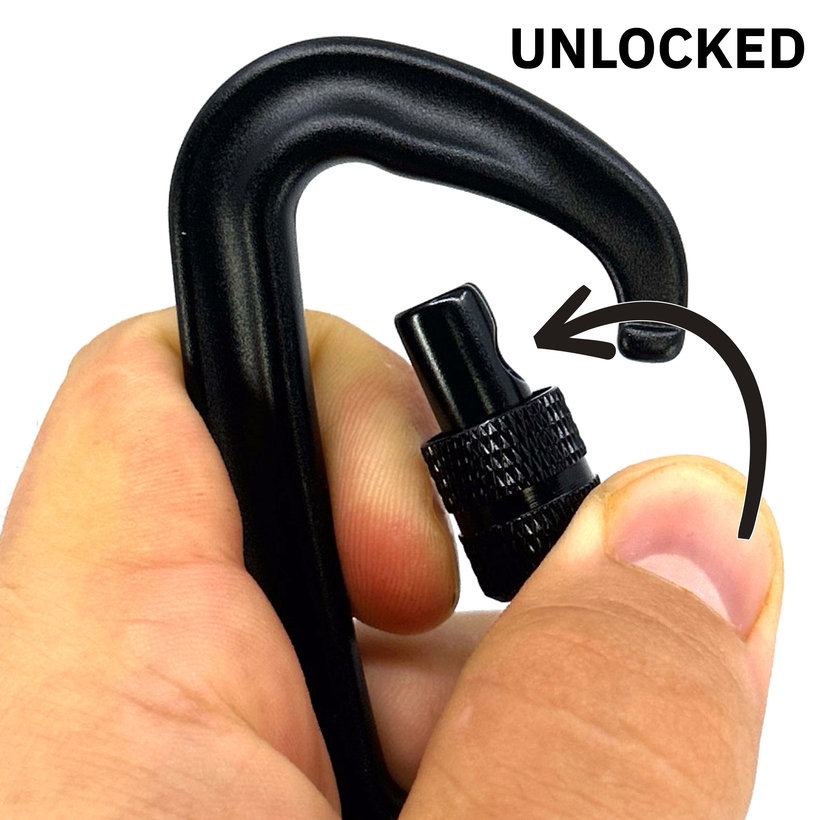 Hliníková karabina se šroubem 80mm - černá