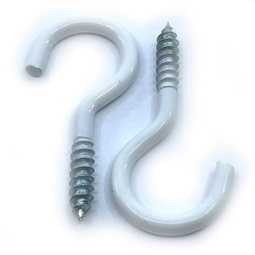 Hák s vrutem bílý lak 40mm