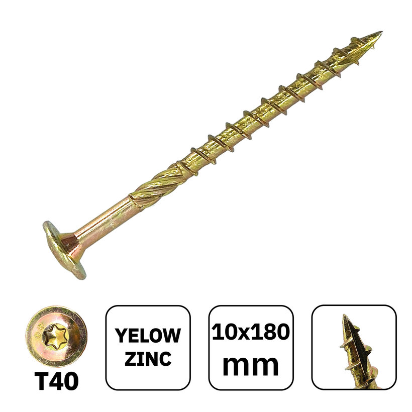 Vrut konstrukční s talířovou hlavou TX40 10x180mm