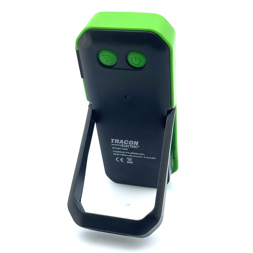 Akumulátorová ruční LED lampa s reproduktorem Bluetooth