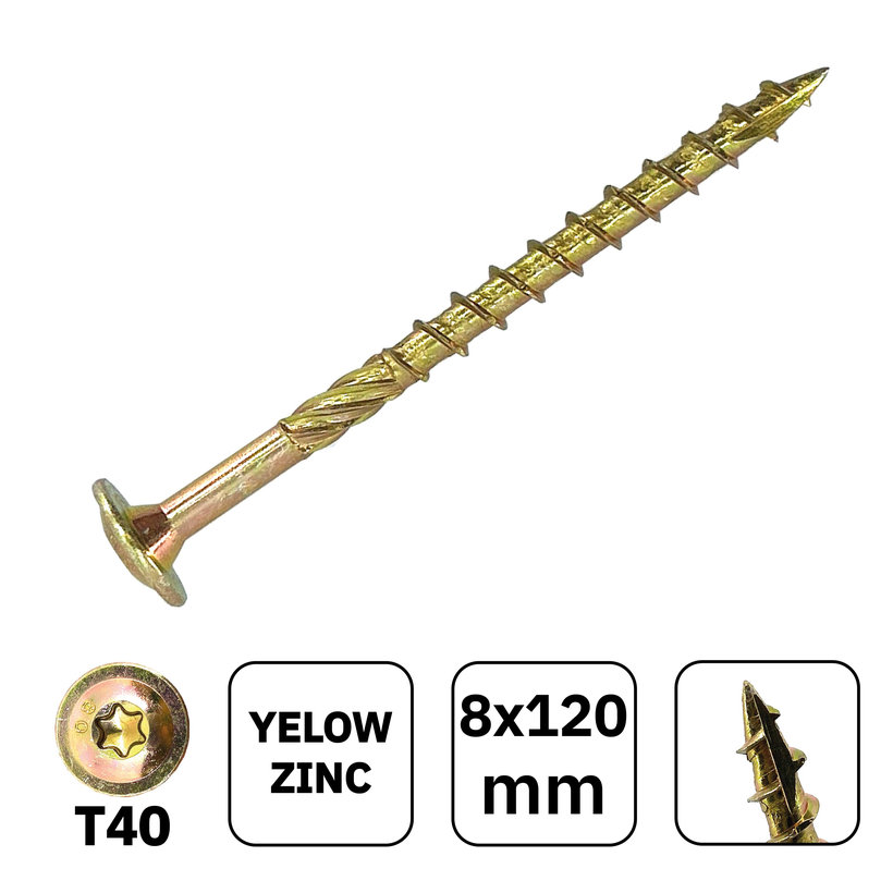 Vrut konstrukční s talířovou hlavou TX40 8x120mm