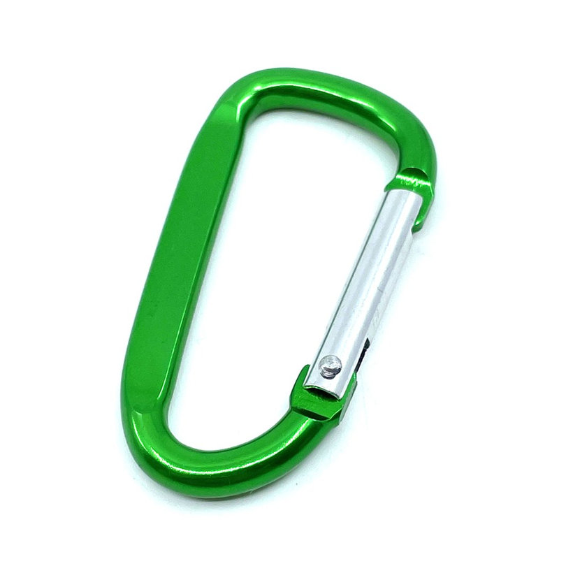 Karabina hliníková tvar D - zelená 6mm