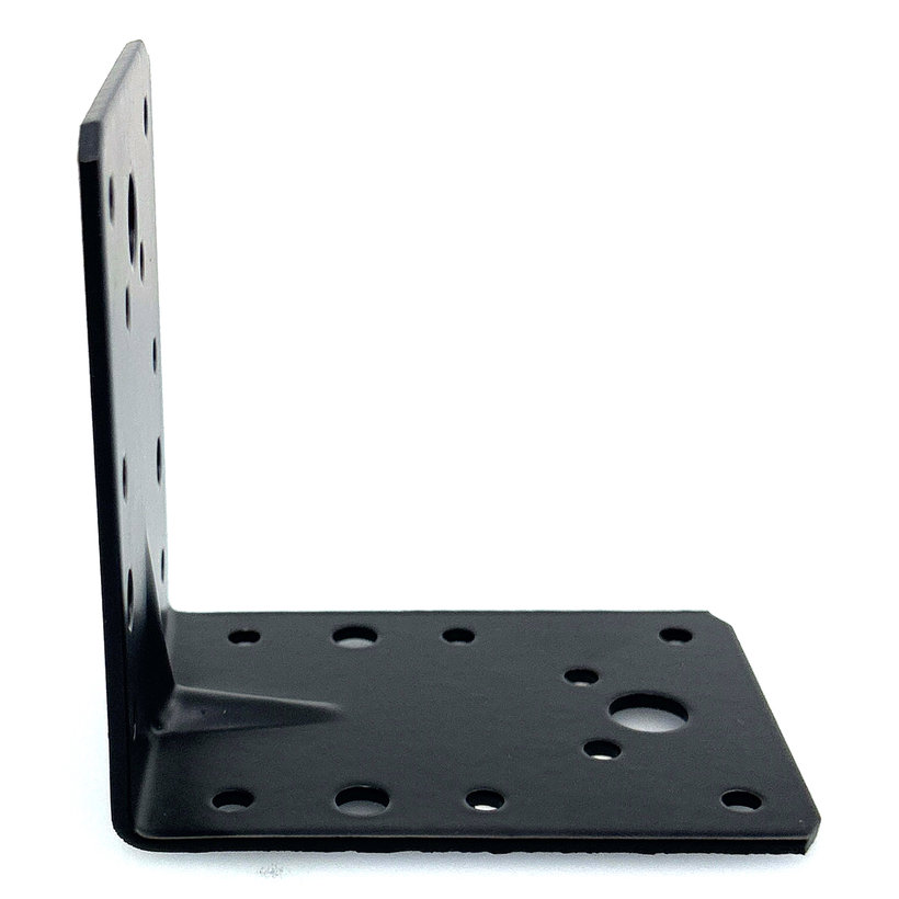 Úhelník s prolisem - černý 10ks 90x90x65x2,5mm