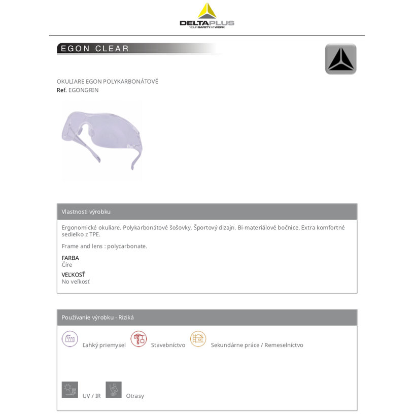 Pracovní brýle EGON CLEAR