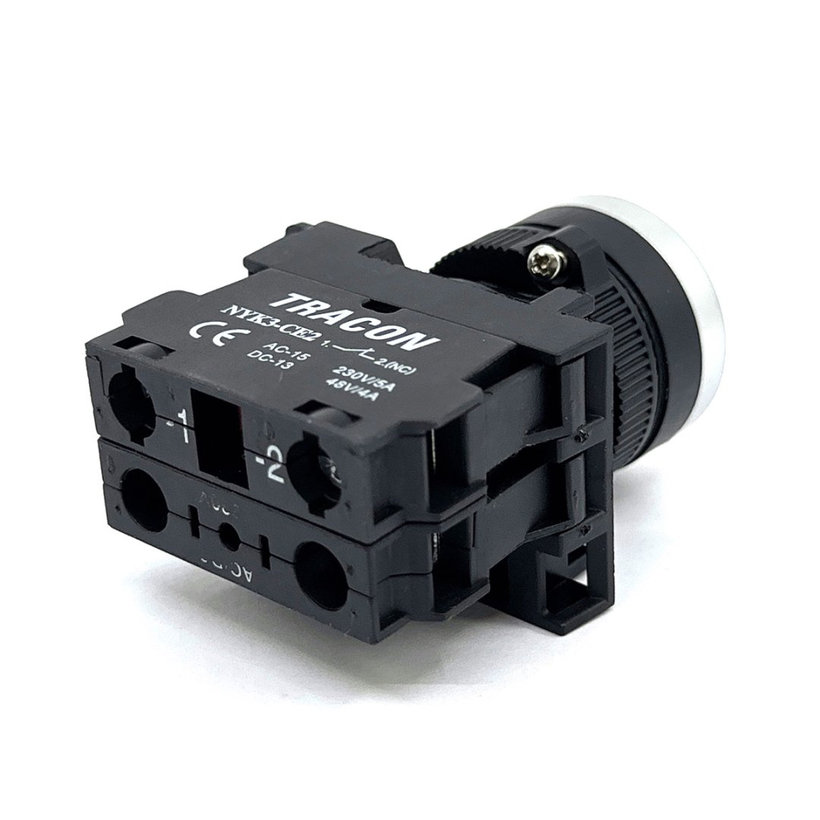 Tlačítkový spínač podsvícený červený