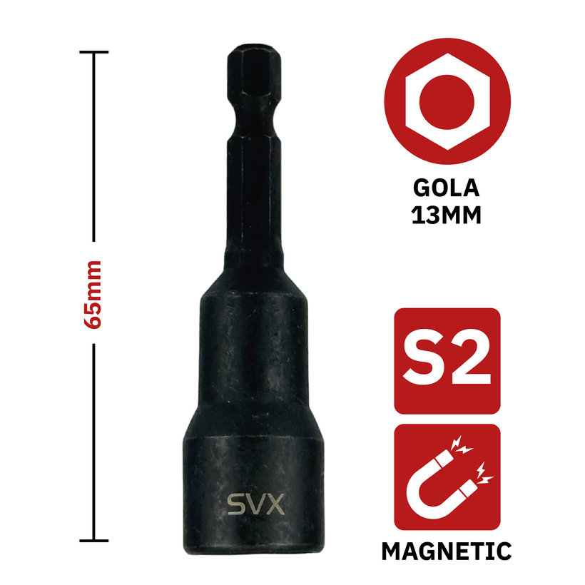 Gola hlava magnetická 13mm