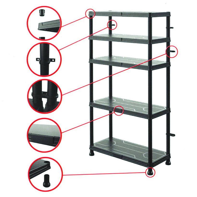 Plastový regál 74×32x134 cm – 5 polic