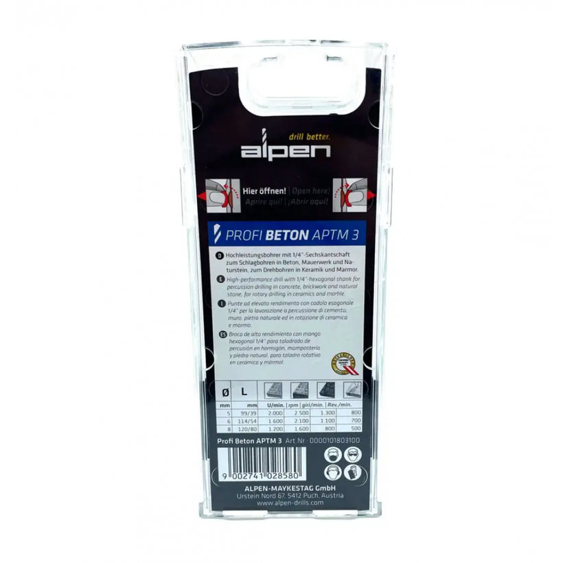 Sada vrtáků do betonu APTM3-3dílná