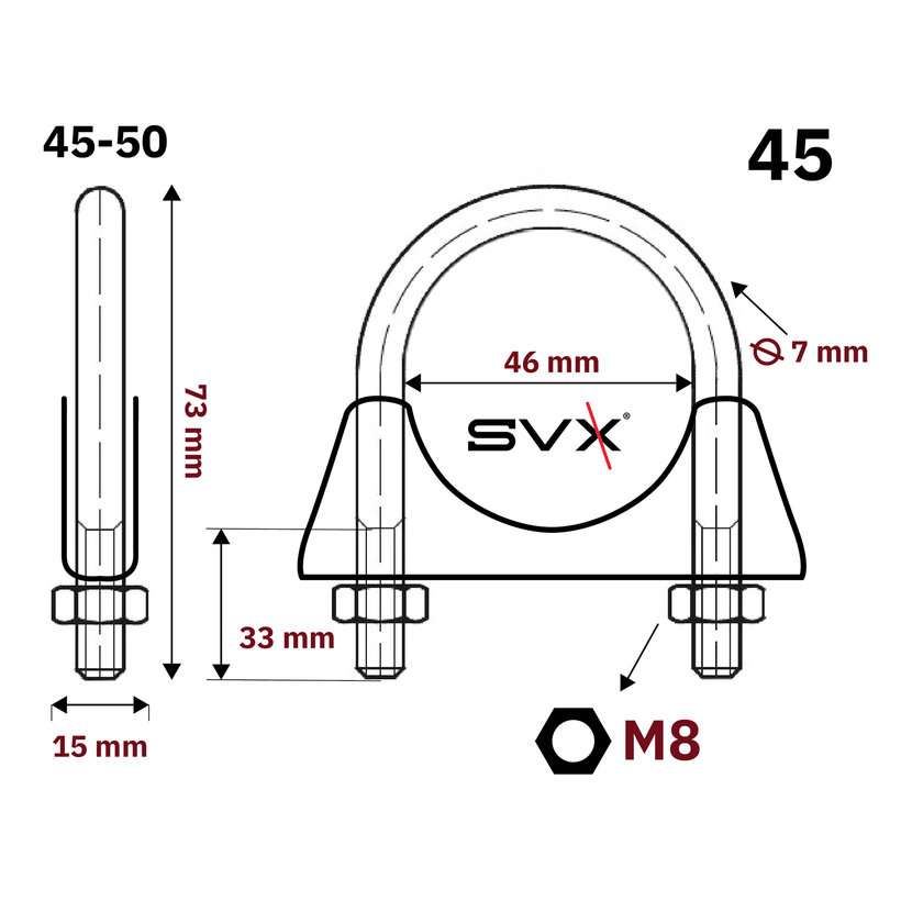 Spona trubková zn 45-50mm