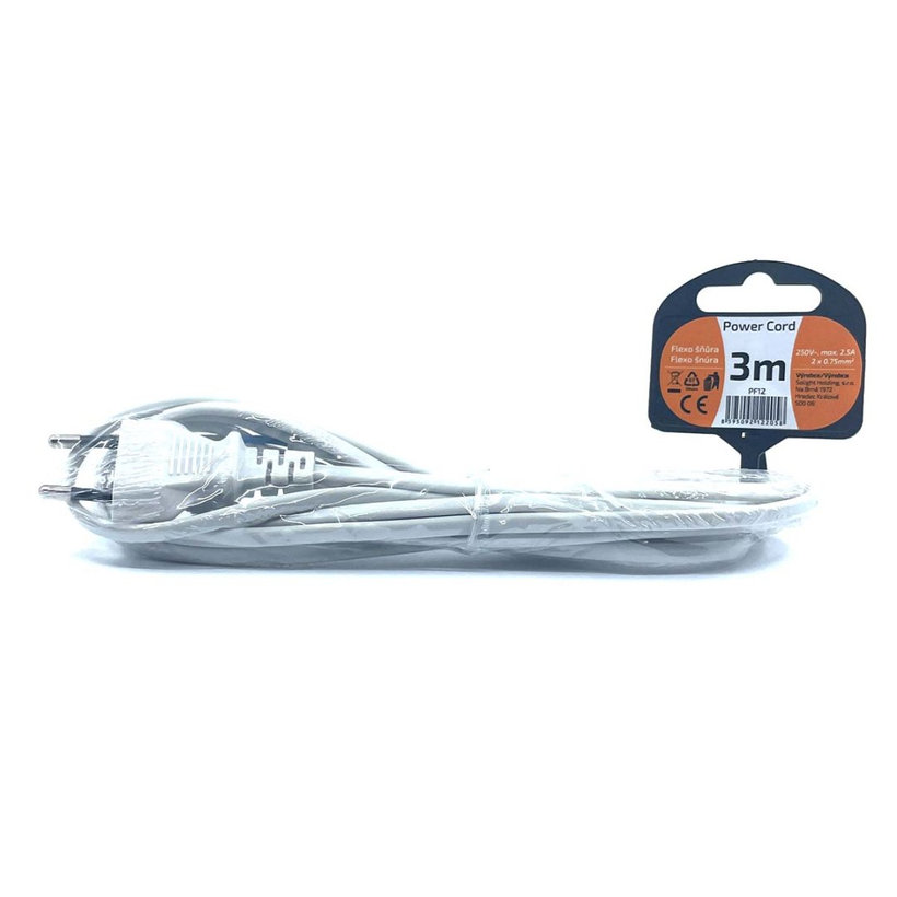 Flexo šňůra 3m 2x0,75 bílá plochá