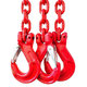 Řetězový závěs oko-3 háky tř 80 se zkracovačem (2 m, 11200/8000 kg, 13 mm, červená)