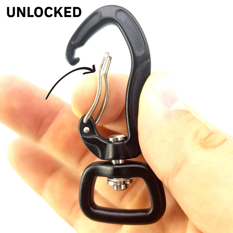 Hliníková karabina bez zapínání 71mm - černá