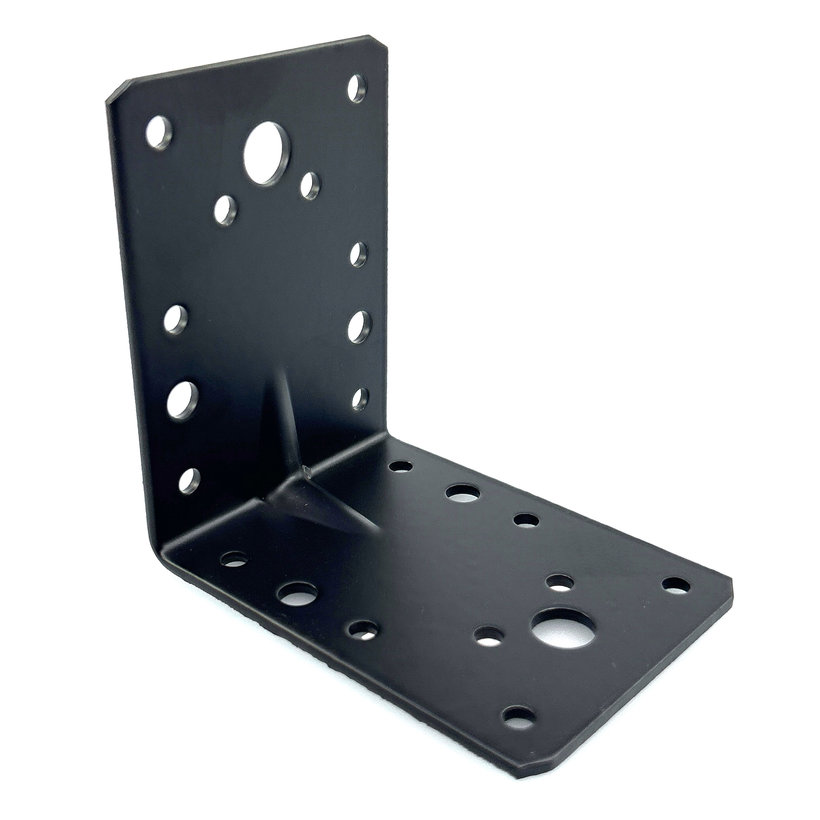 Úhelník s prolisem - černý 10ks 90x90x65x2,5mm