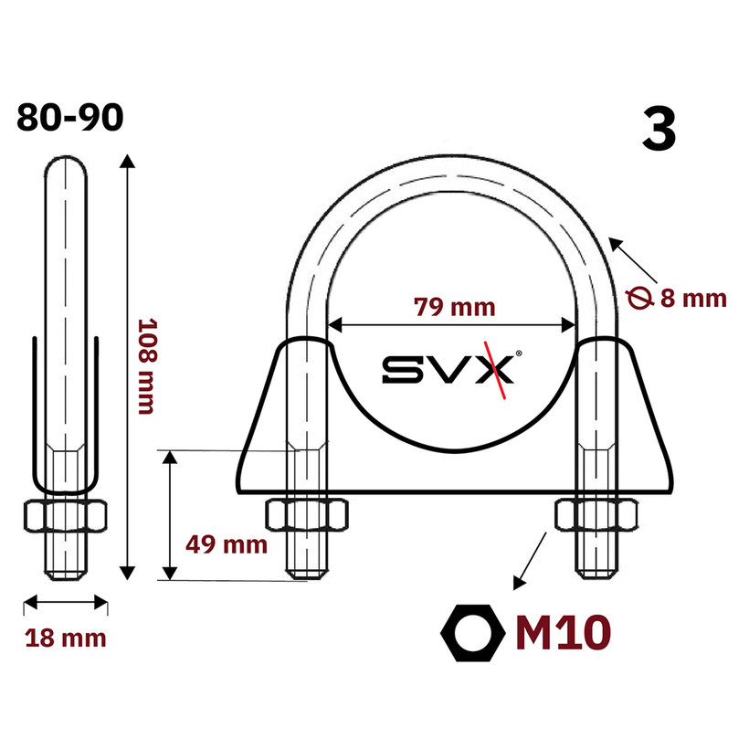 Spona trubková zn 80-90mm