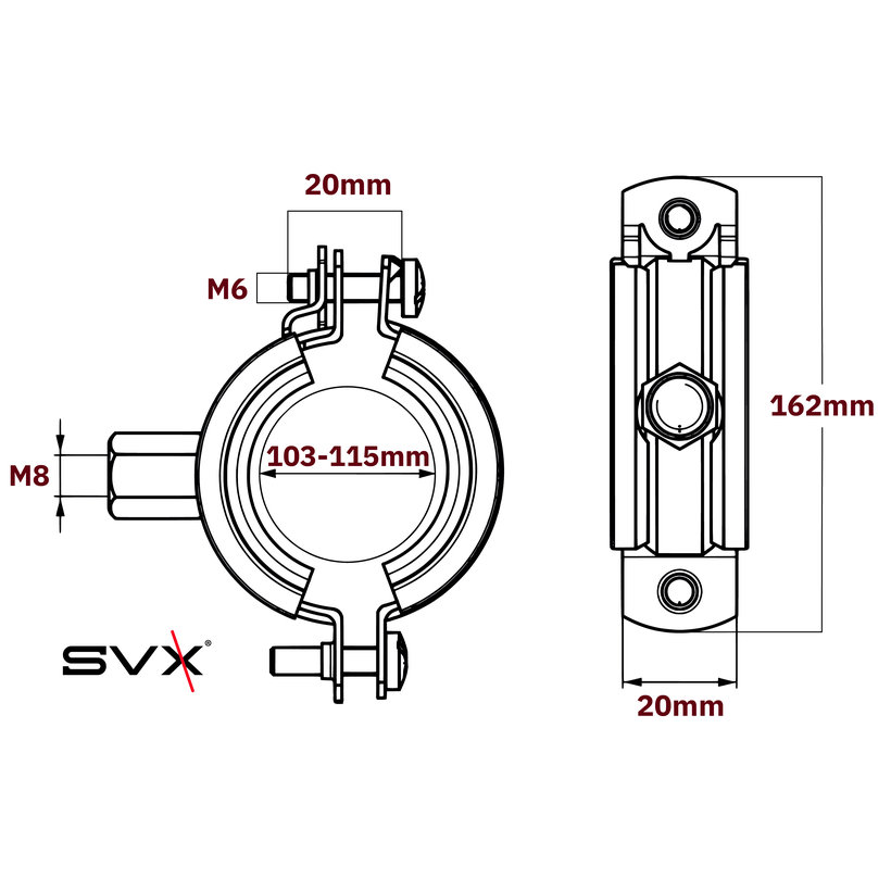 Objímka dvoušroubová 98-104mm