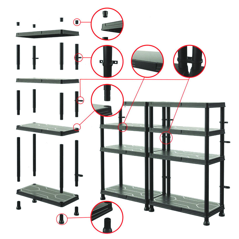 Plastový regál 60×30x92,6cm – 4 police