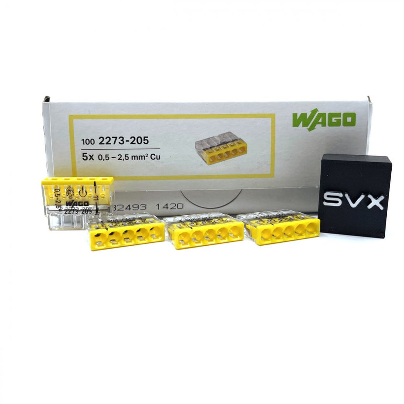 Spojovací svorka bezšroubová - 5 vodičů