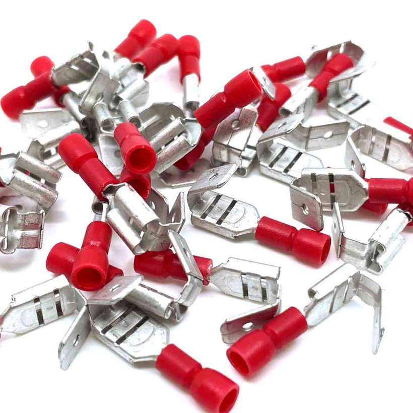 Izolované Cu lisovací rozbočovače ploché červené 1,5mm²