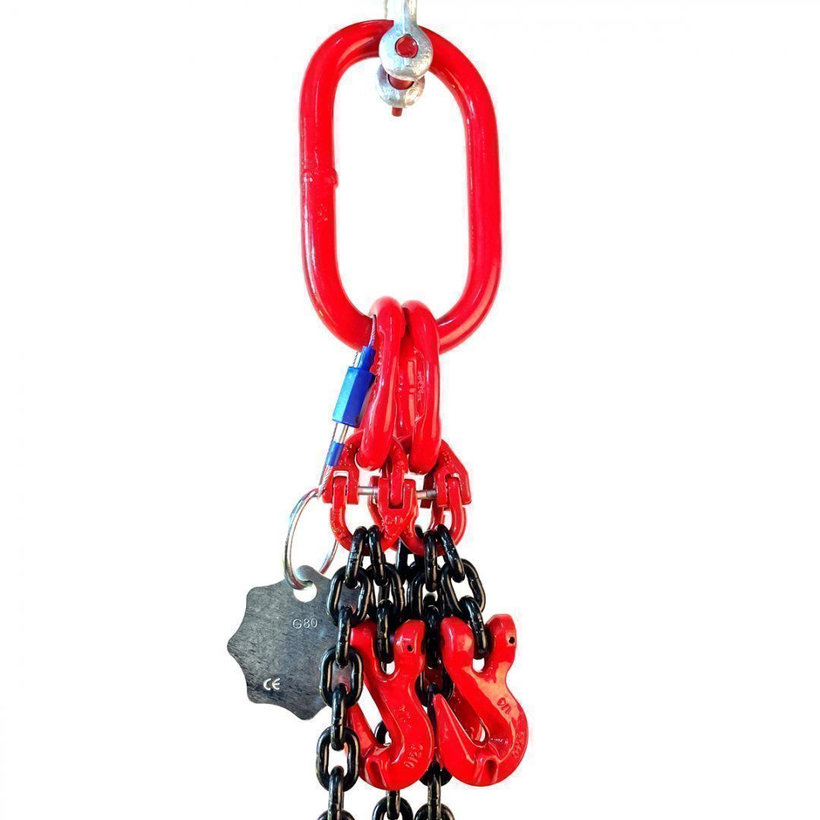 Řetězový závěs oko-3 háky tř 80 se zkracovačem (3,5 m, 17 000/11 800 kg, 16 mm)
