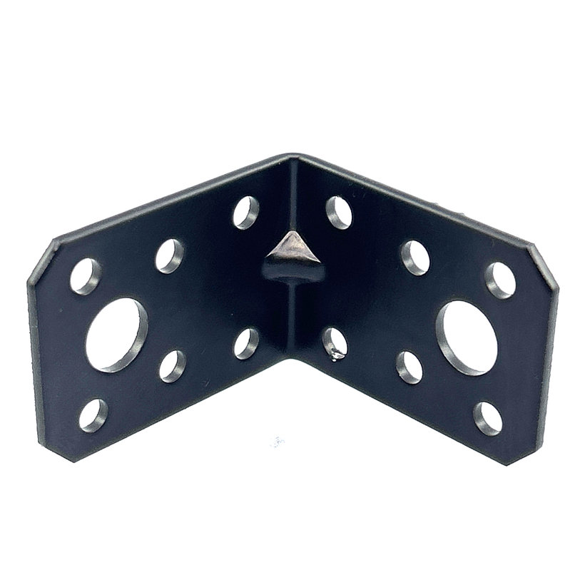 Úhelník s prolisem - černý 10ks 50x50x35x2mm