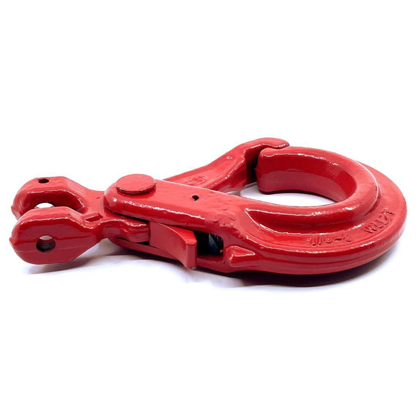 Samozajišťovací hák na řetěz s vidlicí tř 80 červený 13mm