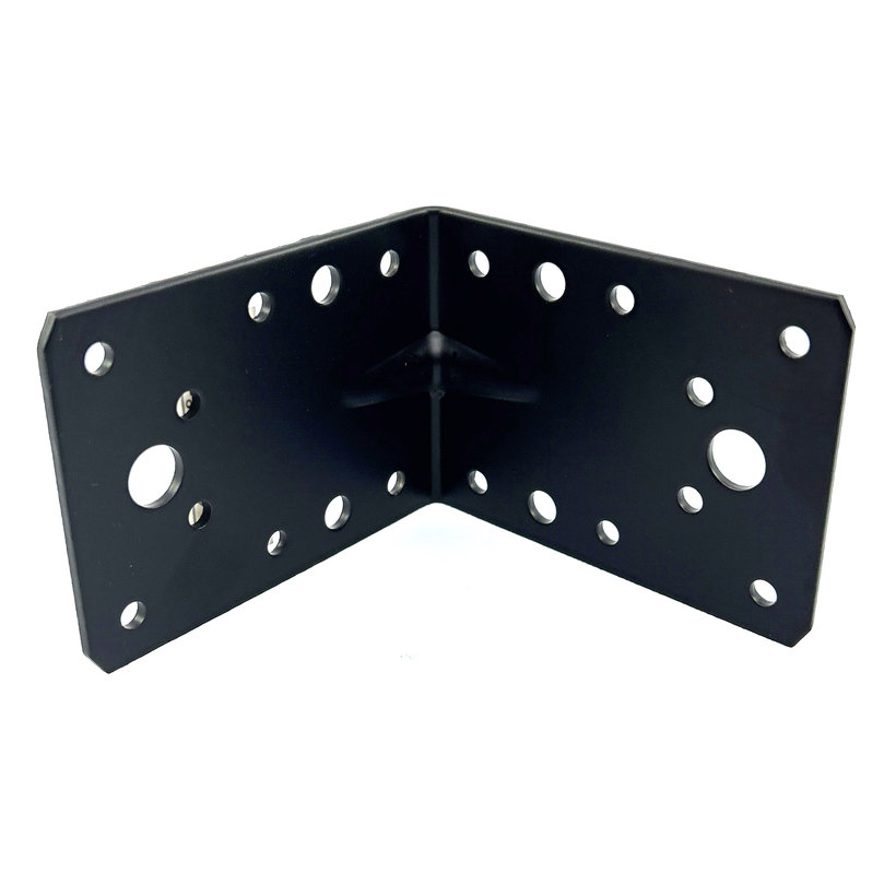 Úhelník s prolisem - černý 10ks 90x90x65x2,5mm