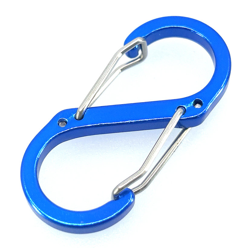 Okrasná karabina ve tvaru S-háku 50 mm - modrá