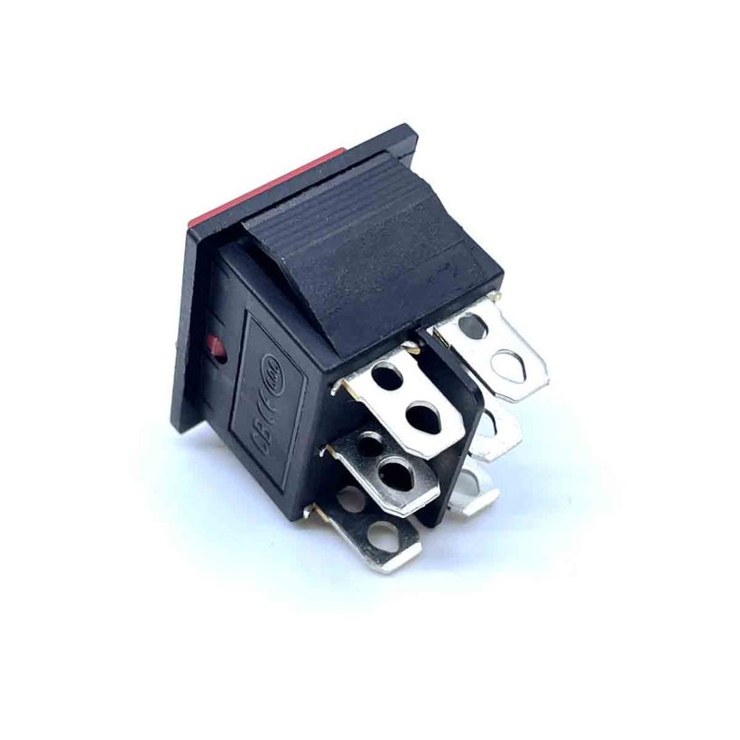 Kolébkový přepínač 3-poloh., červený, I-0-II