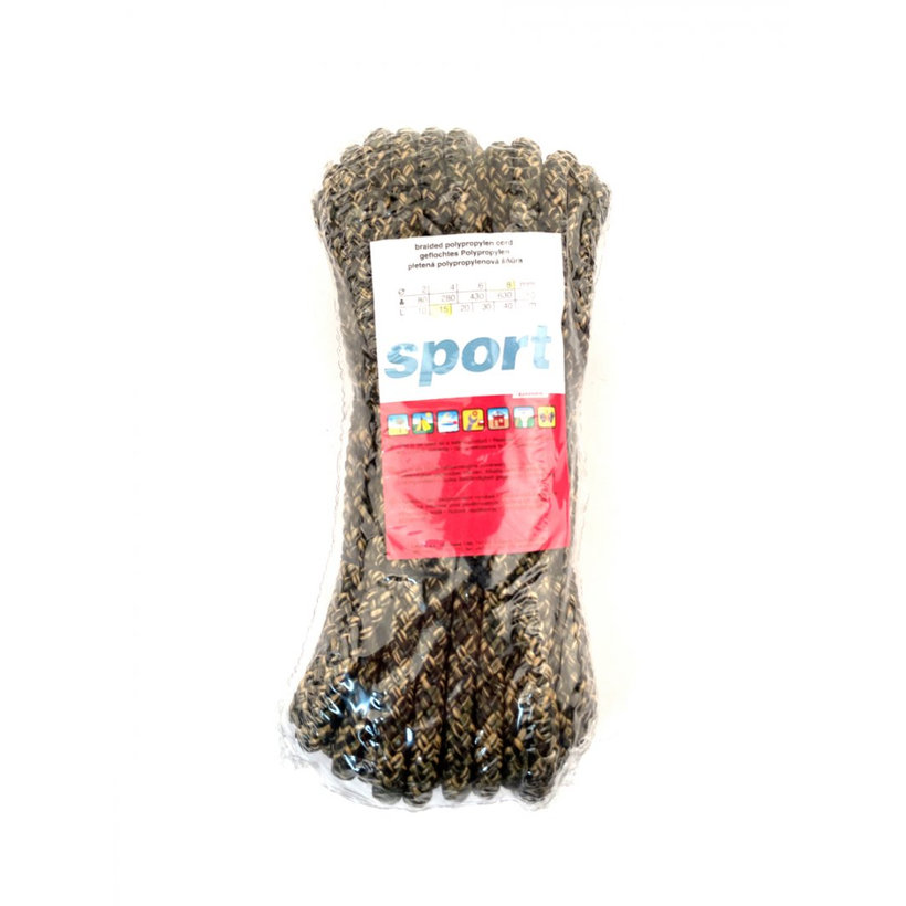 Polypropylenová šňůra pletená bez jádra barevná 20m 6mm