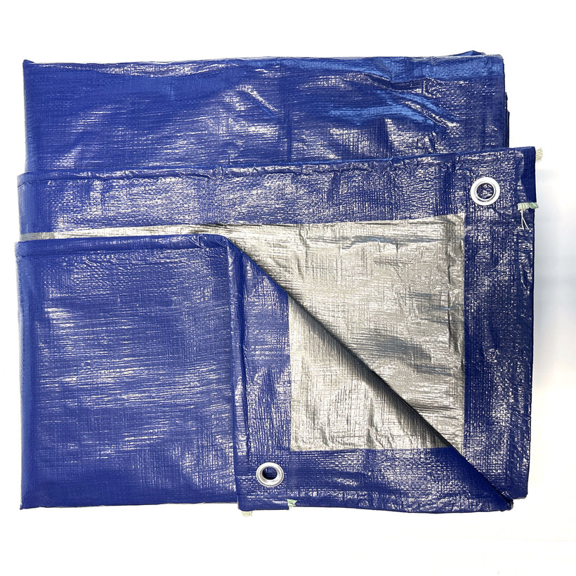 Plachta krycí 2x8m modro-stříbrná 200g/m²