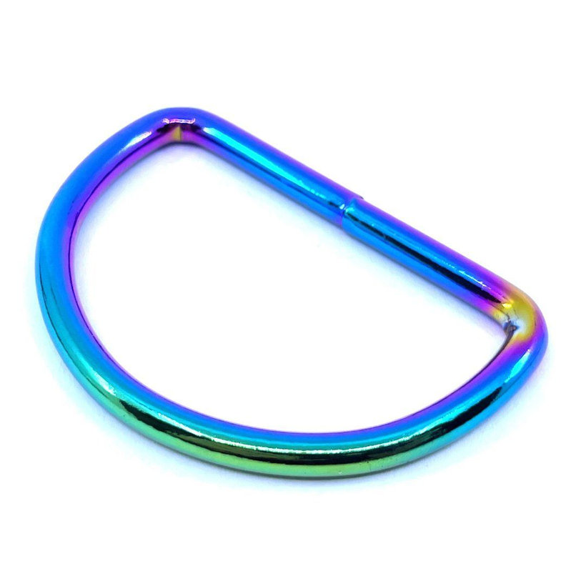 Kroužek svařovaný tvar D duhový 4x26mm