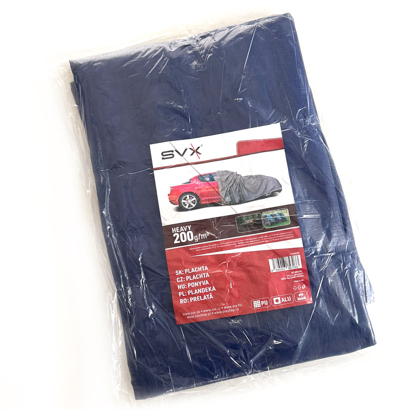 Plachta krycí 2x8m modro-stříbrná 200g/m²