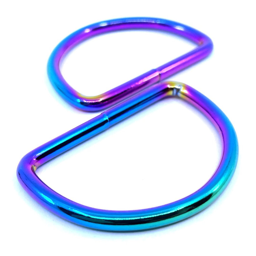 Kroužek svařovaný tvar D duhový 3x16mm