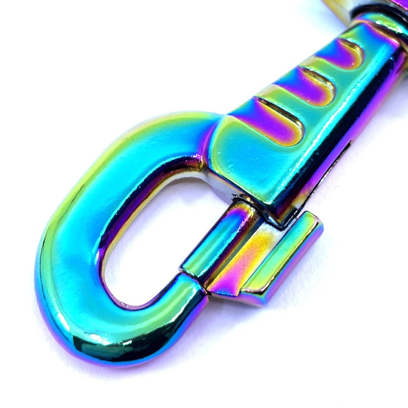 Karabina otočná s prolisem dúhová 80x25mm