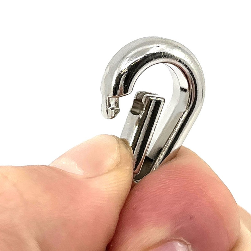 Karabina vodítková - poniklovaná 52x16mm