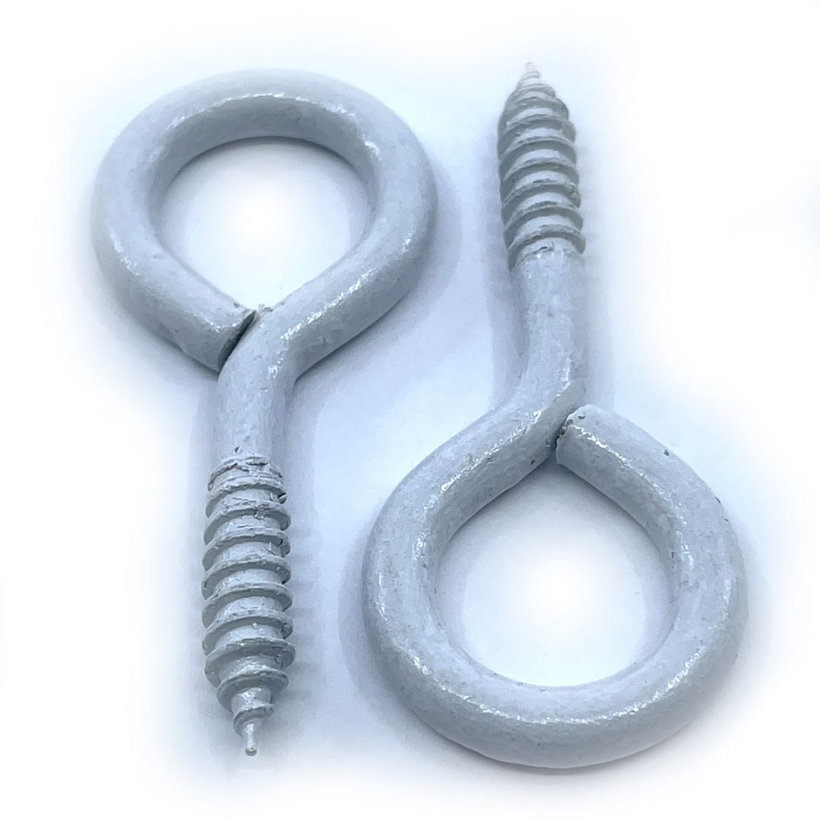 Oko s vrutem bílý lak 30x14mm