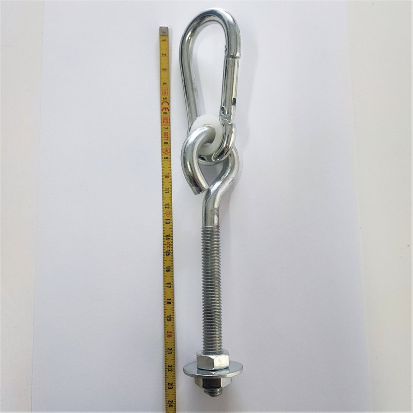 Hák houpačkový s karabinou Zn M12x230mm