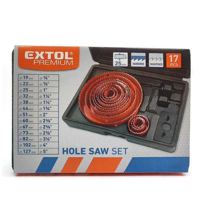 Vrtáky vykružovací korunkové 17-dílná sada