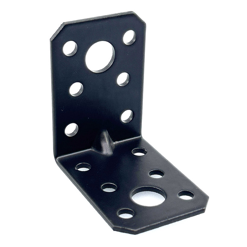 Úhelník s prolisem - černý 10ks 50x50x35x2mm