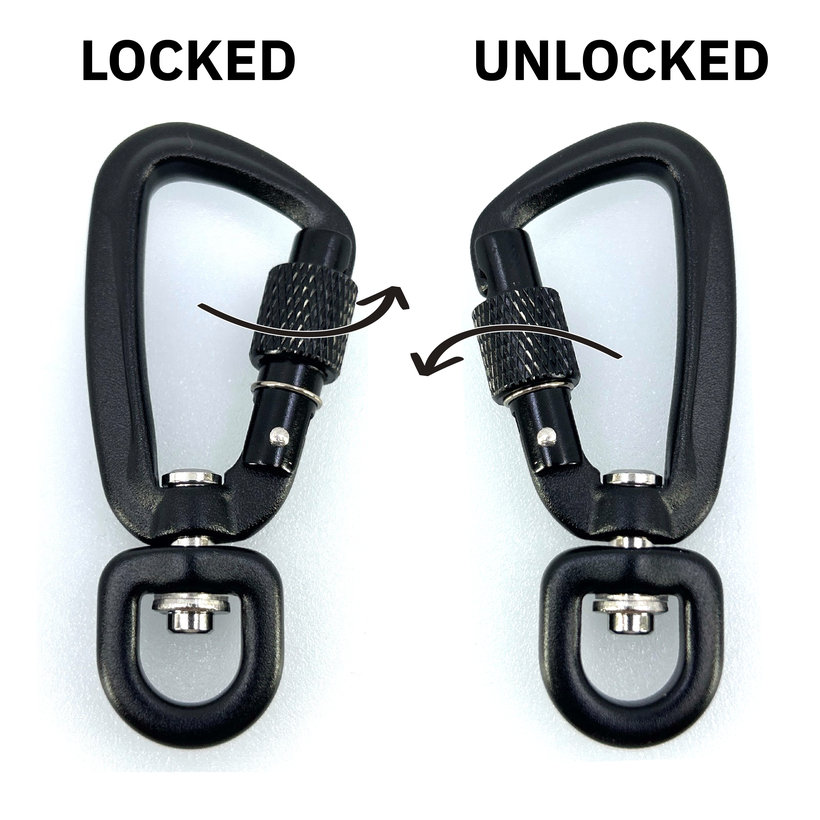 Hliníková karabina se šroubem 66mm - černá