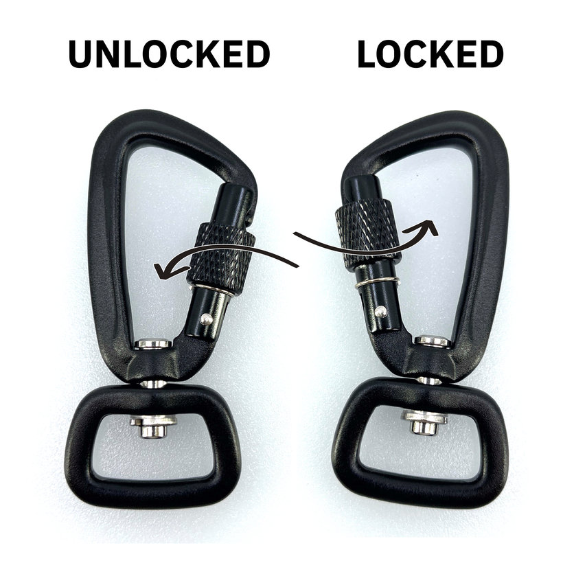 Hliníková karabina se šroubem 69mm - černá