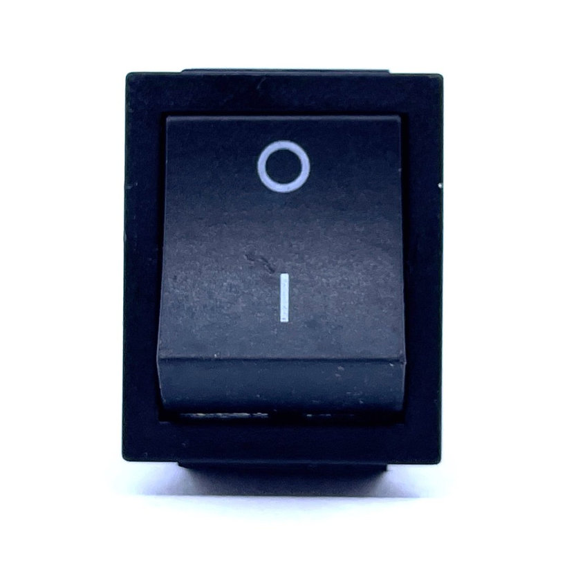 Kolébkový vypínač 2-poloh. s pruž. návratem, černý, 16A