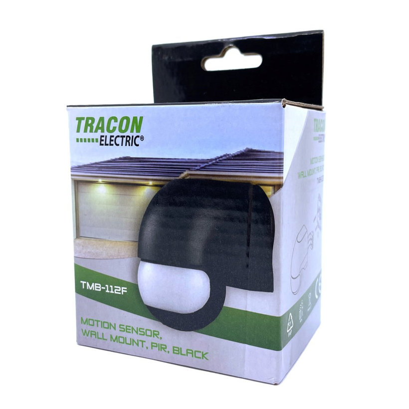 Snímač pohybu nástěnný - černý 180°