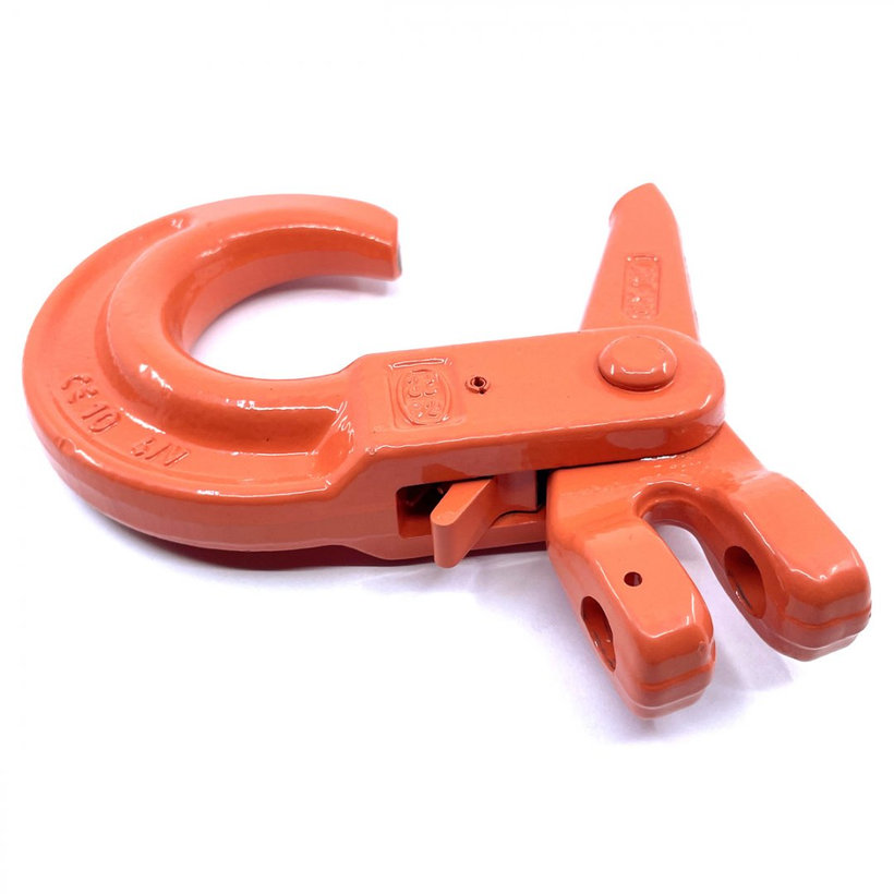 Samozajišťovací hák na řetěz s vidlicí tř 100 oranžový 6mm