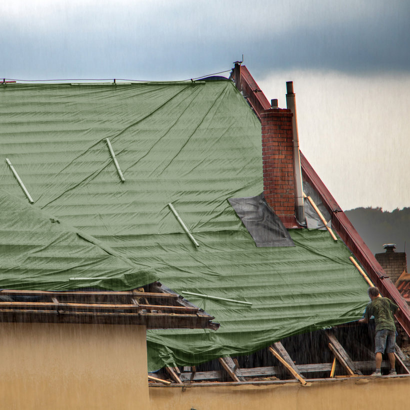 Plachta krycí 5x8m tmavě zelená 65g/m²