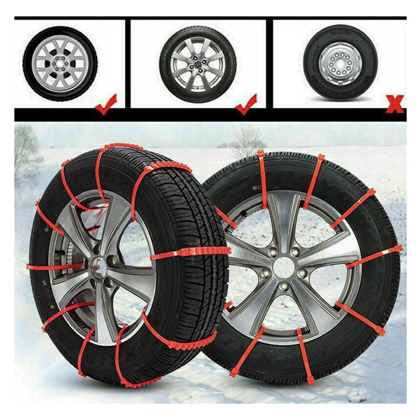 Plastové nouzové „sněhové řetězy“ na pneumatiky 12×930 mm – 10 ks