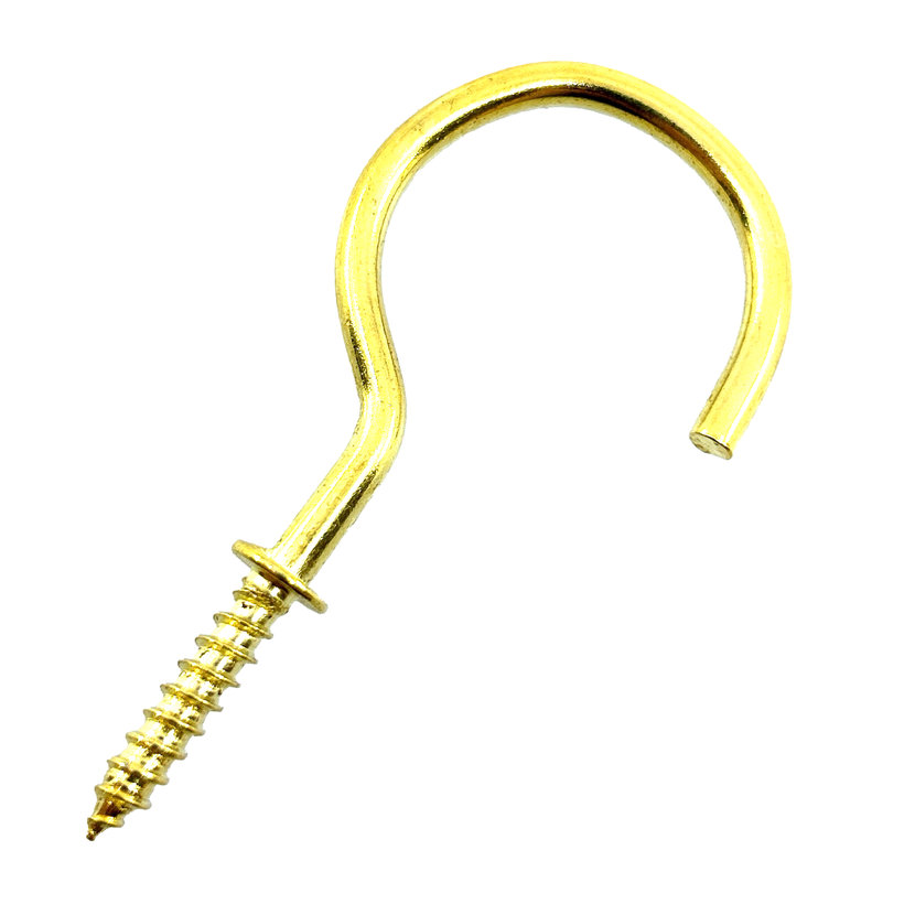 Hák s límcem mosaz 50mm