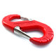Hliníkový hák s pojistkou – červený