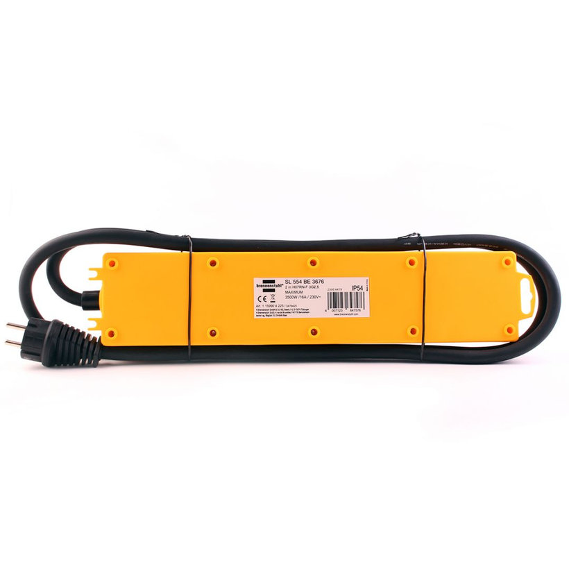 Prodlužovací kabel, 5 zásuvek s vypínačem, žluto-černý 2m