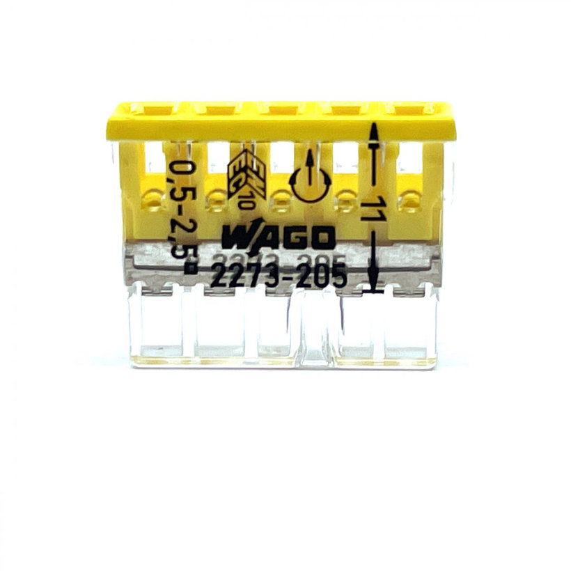 Spojovací svorka bezšroubová - 5 vodičů